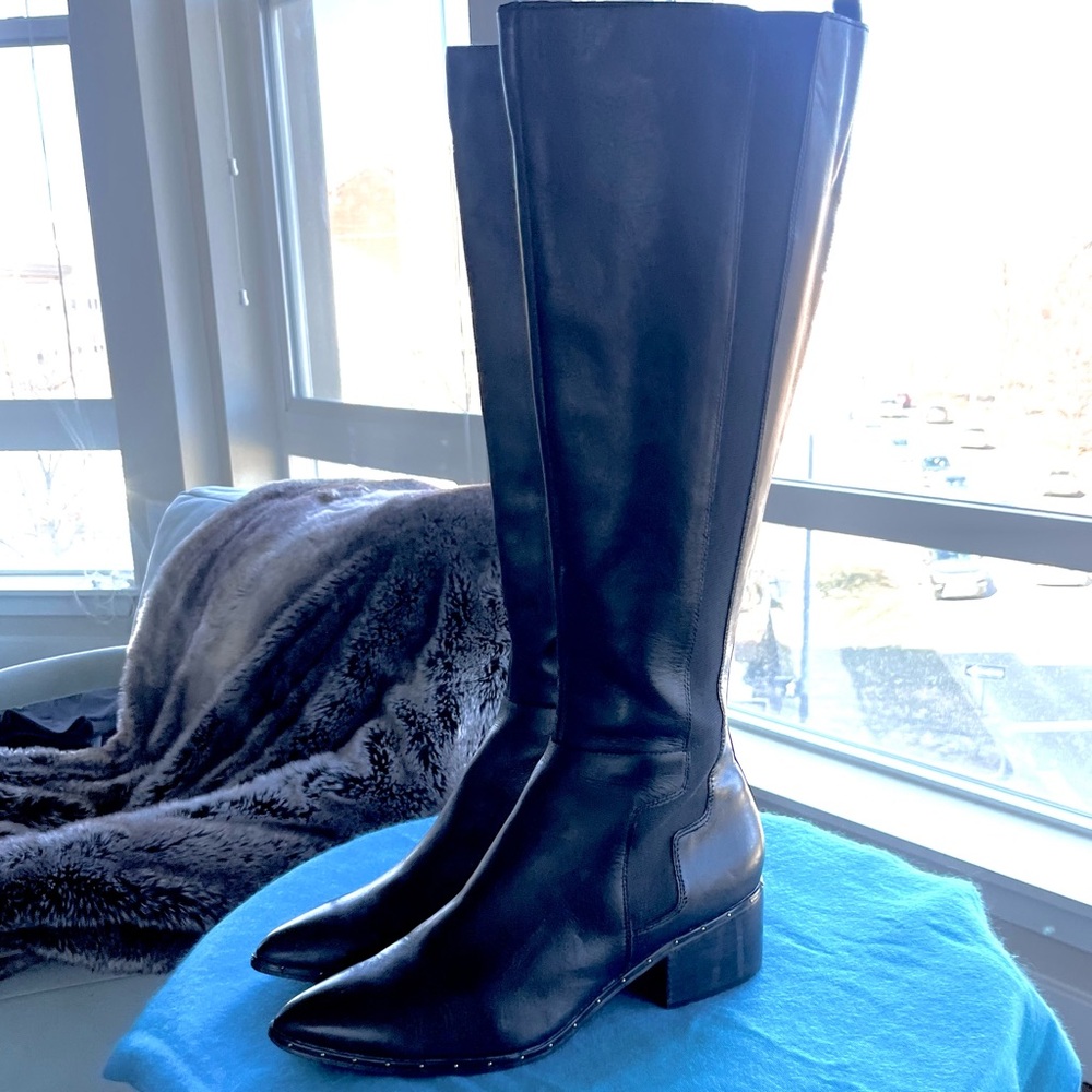Bleecker & Bond Leather Lux Riding Boots with Stud soles. Size 9, like new